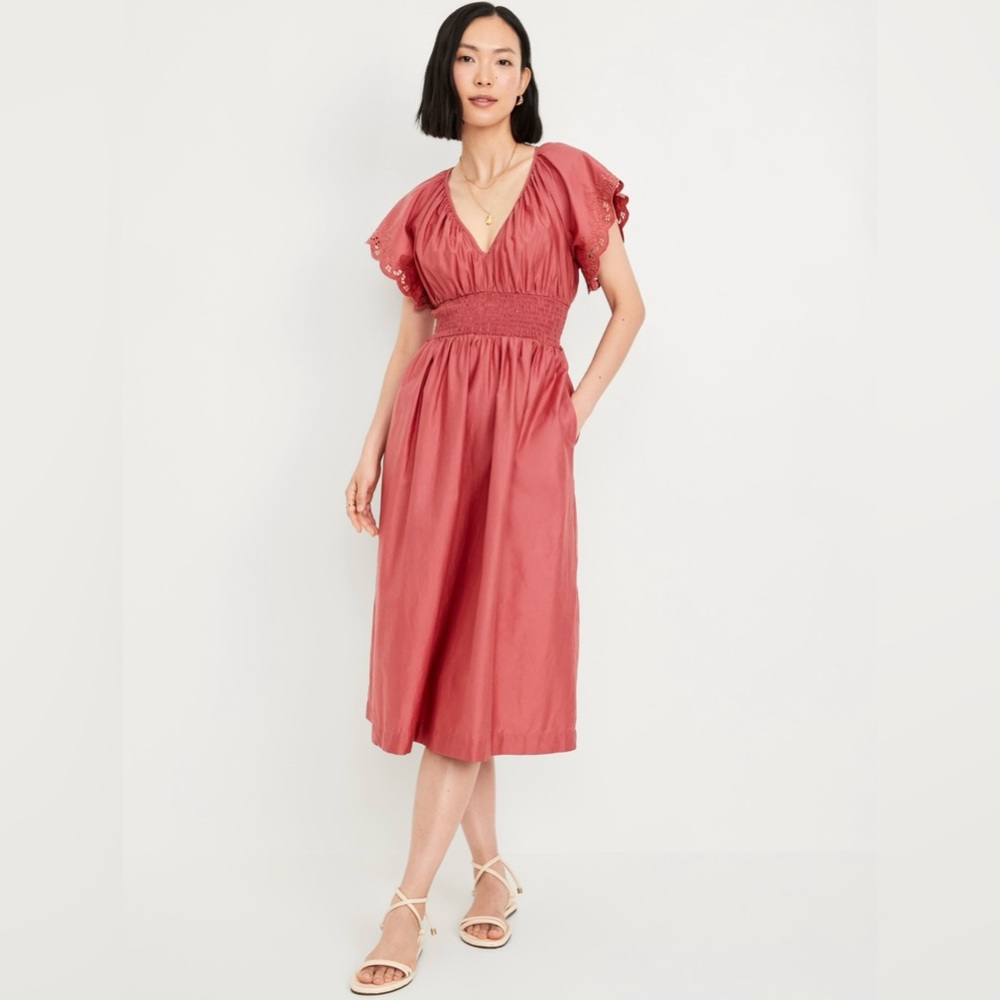 NWT~ OLD NAVY Waist-Defined Midi Dress SIZE M PETITE
